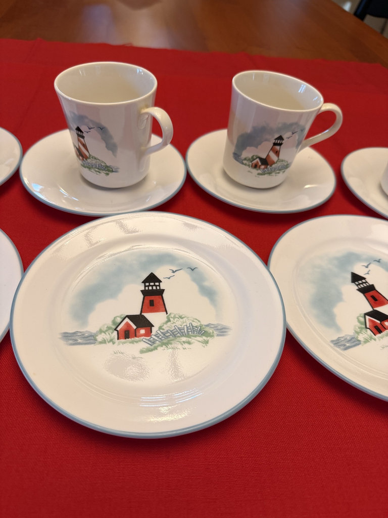 Corelle Lighthouse Pattern Cups, Saucers, and Plates (4 each) - image 3 of 7