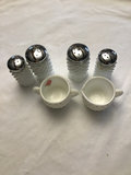 White textured salt and pepper shakers with sugar bowls - thumbnail 1 of 2