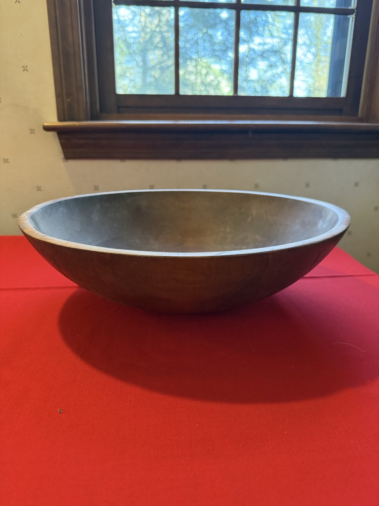 Wooden serving bowl with wear and catalog card 192 - image 1 of 5