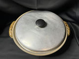 Vintage stoneware serving bowl with a metal lid - thumbnail 2 of 5