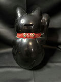 traditional Japanese Tokoname Ware Black Maneki-Neko (lucky cat) figurine/bank - thumbnail 3 of 7
