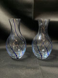 2- hand-blown art glass sake bottles or small vases - thumbnail 1 of 4