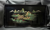 vintage Japanese black lacquer serving tray - thumbnail 1 of 3