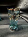 Set of 5 vintage blue glass cordials - thumbnail 3 of 4