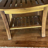 Wooden Slatted Side Table with Lower Shelf - thumbnail 3 of 4