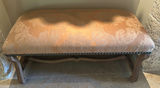 Upholstered Bench with Wooden Base - thumbnail 1 of 9