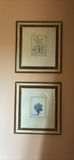 Round Wall Mirror and Two Framed Botanical Prints - thumbnail 3 of 7