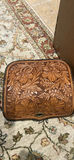 Tooled Leather Floral Clutch Purse and Brown Leather Outfit + snowpants and gloves - thumbnail 4 of 13