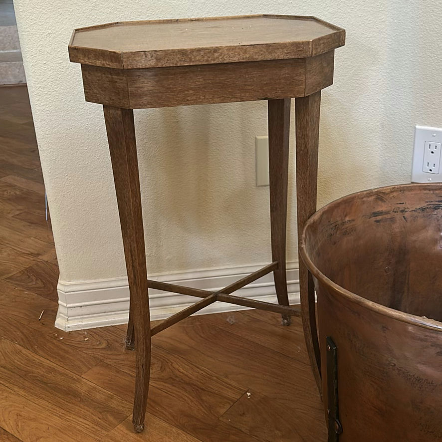Wooden Plant Stand and Copper Planter - image 3 of 7