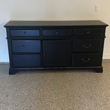 Black Sideboard Cabinet with Drawers and Door - thumbnail 1 of 7