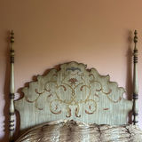 Four-Poster Bed Frame with Decorative Headboard - thumbnail 2 of 10