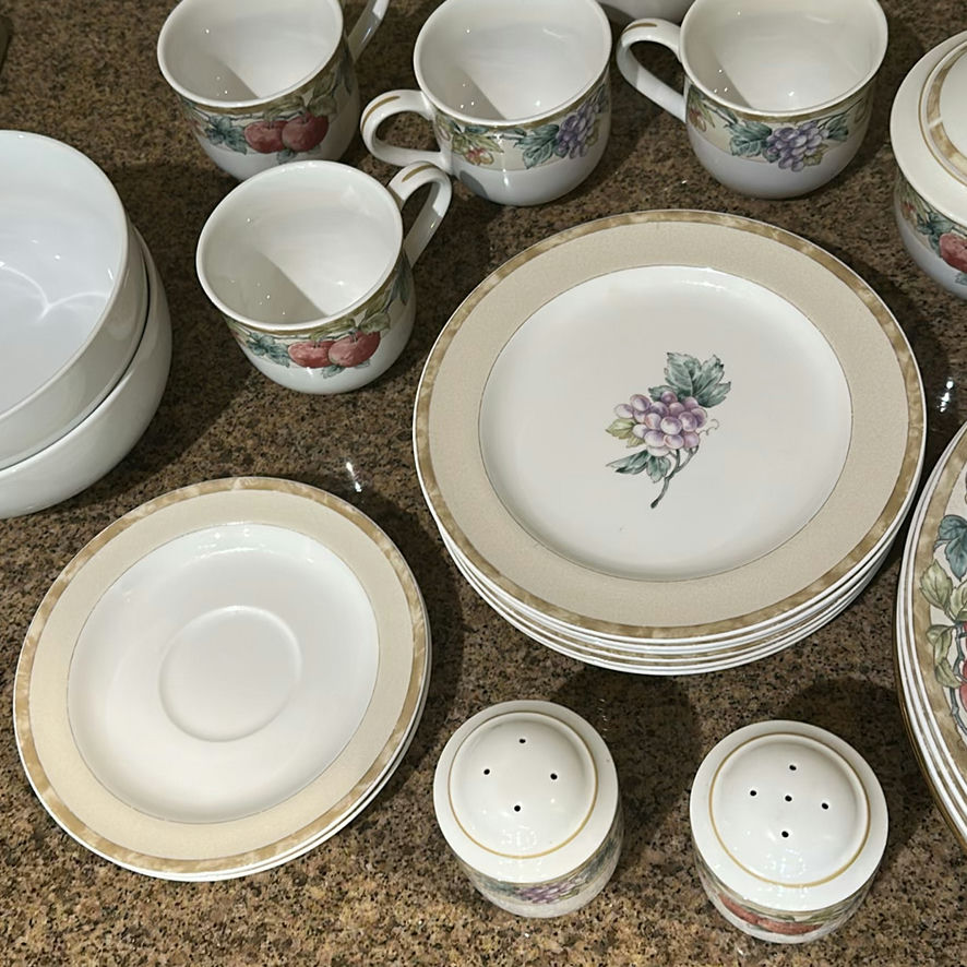 Fruit Pattern Dinnerware Set with Plates, Bowls, Mugs, Creamer, Sugar Bowl, and Shakers - image 3 of 8