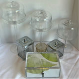 Glass Pedestal Display Stands, Canisters, Decorative Box, and Tumbler - thumbnail 1 of 8