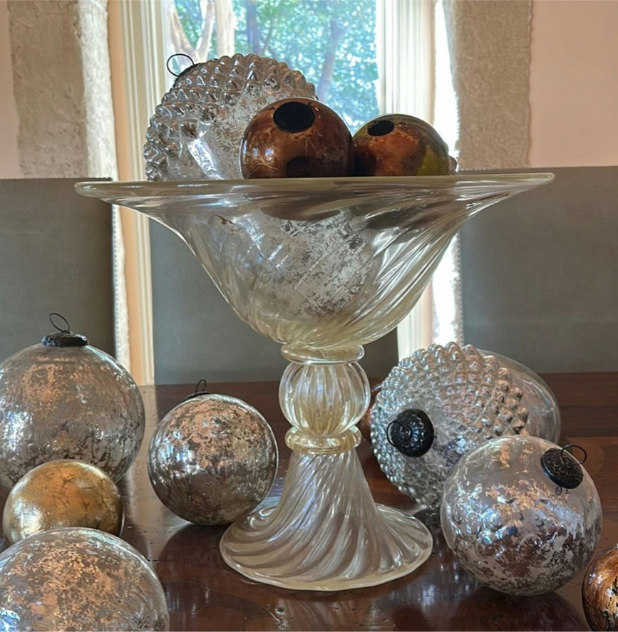 Glass Decorative Bowl, Candle Holders, and Assorted Ornaments - image 2 of 8