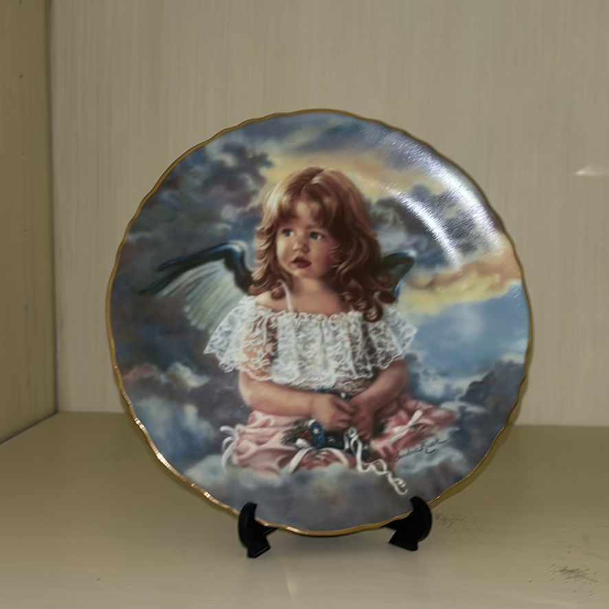Decorative Figurines, Collector Plate, Crystal Cross, and Photo Frames - image 3 of 8