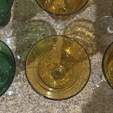 Set of Six Colored Stemmed Glass Goblets - thumbnail 5 of 7