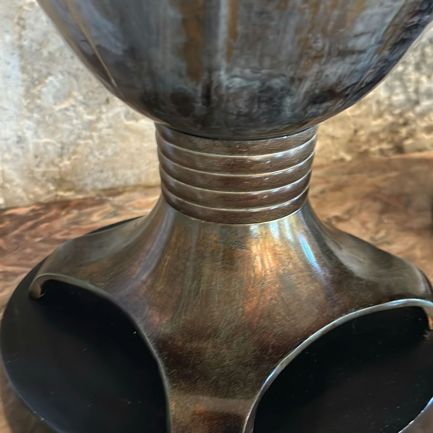 Pair of Decorative Metal Vases - image 5 of 6