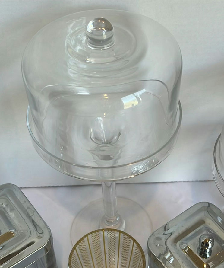 Glass Pedestal Display Stands, Canisters, Decorative Box, and Tumbler - image 6 of 8