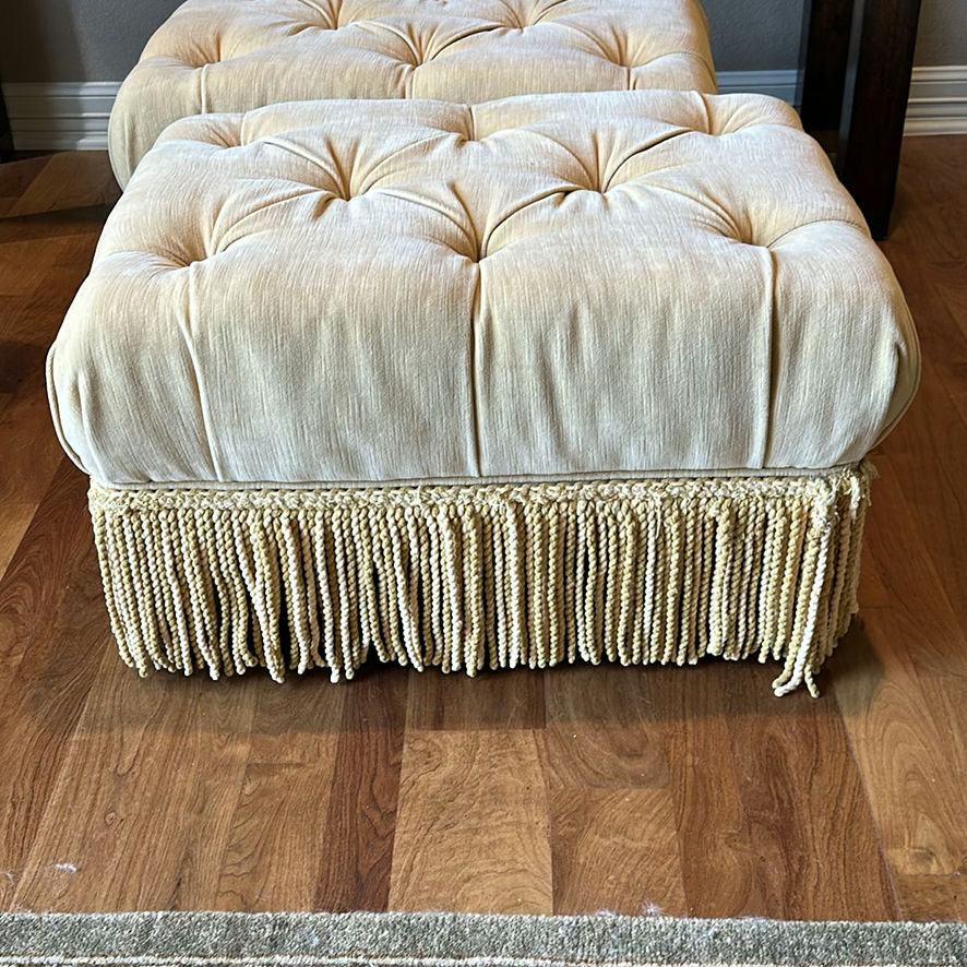 Pair of Tufted Upholstered Ottomans - image 5 of 7
