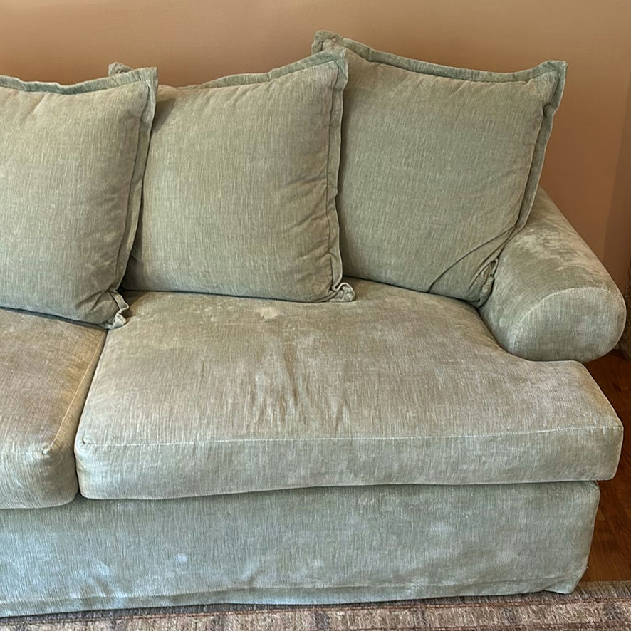 Light Gray Upholstered Sofa with Pillows - image 3 of 5