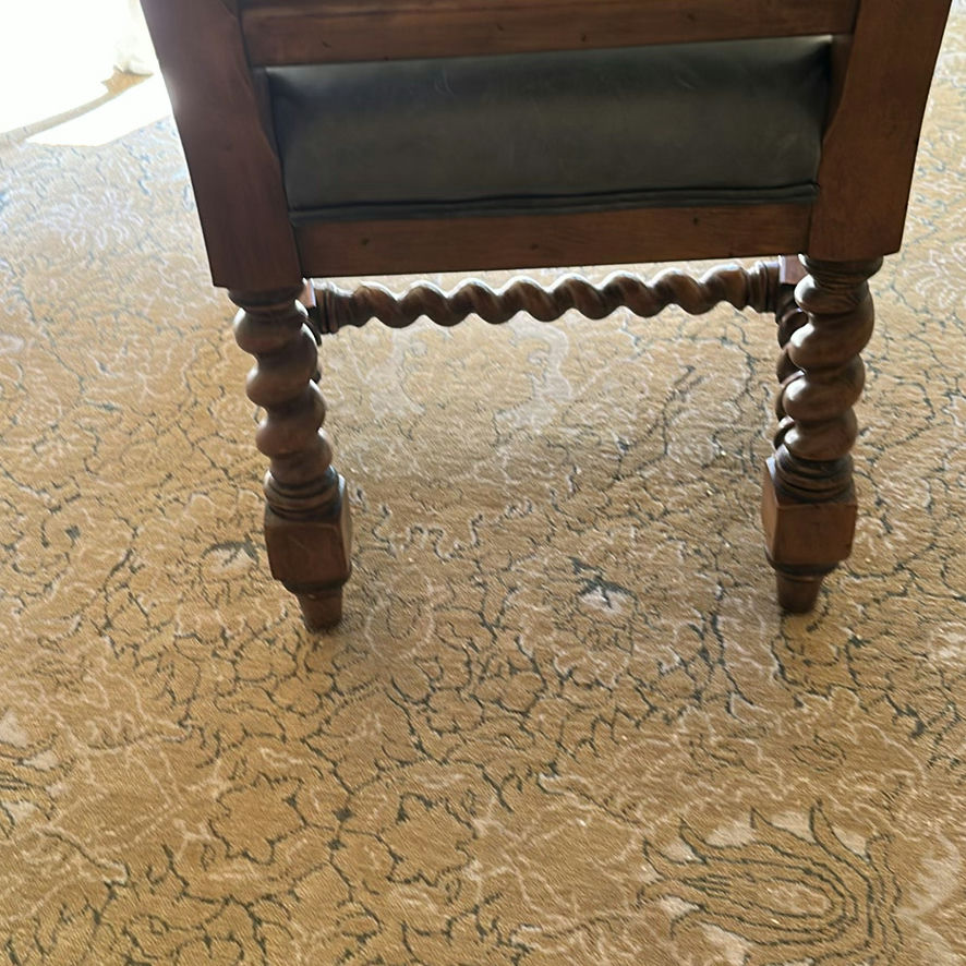 Distressed Wood Writing Desk and Upholstered Chair - image 3 of 6