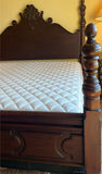 Dark Wood Bed Frame with Mattress - thumbnail 2 of 9