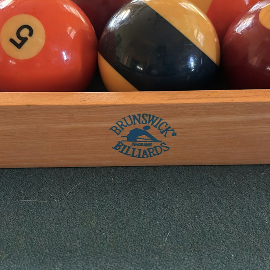 Brunswick Billiards Pool Table with Billiard Balls and Triangle Rack - image 6 of 9