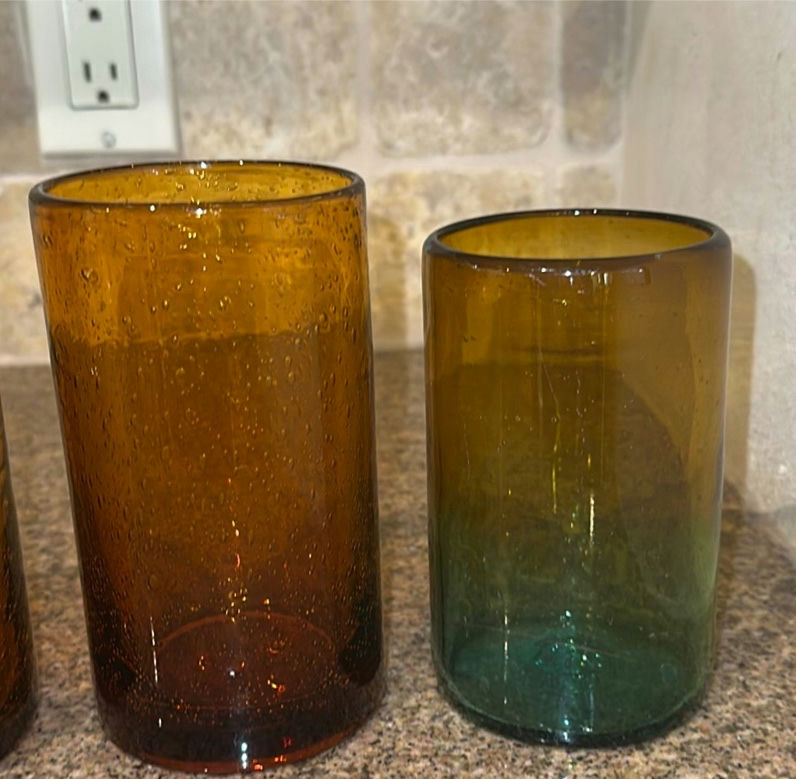Set of Five Colored Glass Tumblers - image 5 of 5