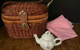 Wicker Picnic Basket with Ceramic Tea Set - thumbnail 1 of 4
