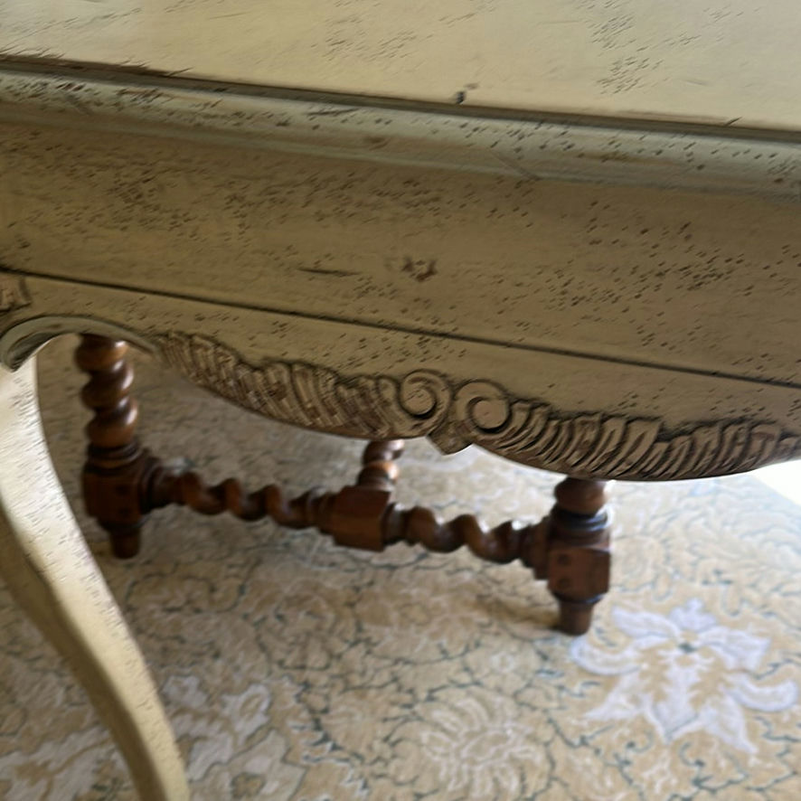 Distressed Wood Writing Desk and Upholstered Chair - image 6 of 6