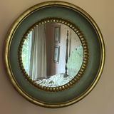 Round Wall Mirror and Two Framed Botanical Prints - thumbnail 1 of 7