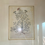 Round Wall Mirror and Two Framed Botanical Prints - thumbnail 7 of 7