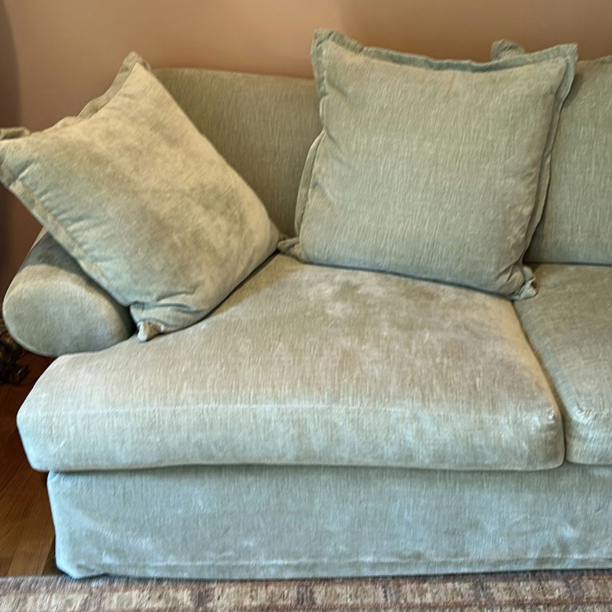 Light Gray Upholstered Sofa with Pillows - image 4 of 5