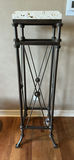 Metal Pedestal Plant Stand with Stone Top - thumbnail 1 of 11