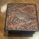 Decorative Candlesticks, Leather Box, Tray, and Metal Letter Opener - thumbnail 2 of 11