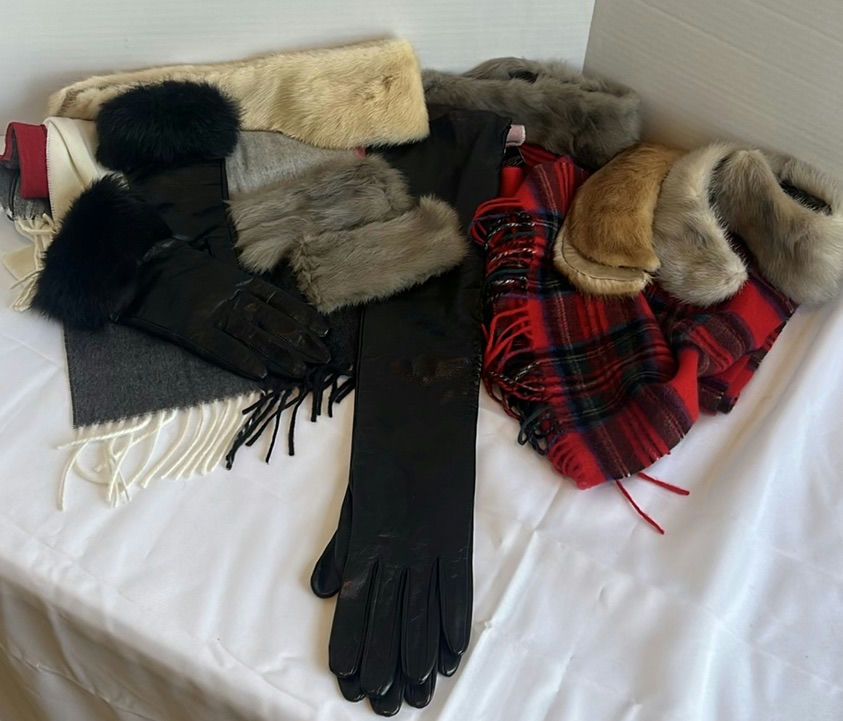 Fur Accessories, Leather Gloves, and Plaid Scarves - image 1 of 9
