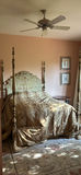Four-Poster Bed Frame with Decorative Headboard - thumbnail 1 of 10