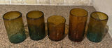 Set of Five Colored Glass Tumblers - thumbnail 1 of 5