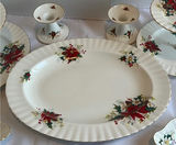Vintage Holiday Floral Serving Platters, Tiered Stands, Bowls, and Candle Holders - thumbnail 3 of 12