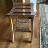 Wooden Slatted Side Table with Lower Shelf - thumbnail 4 of 4