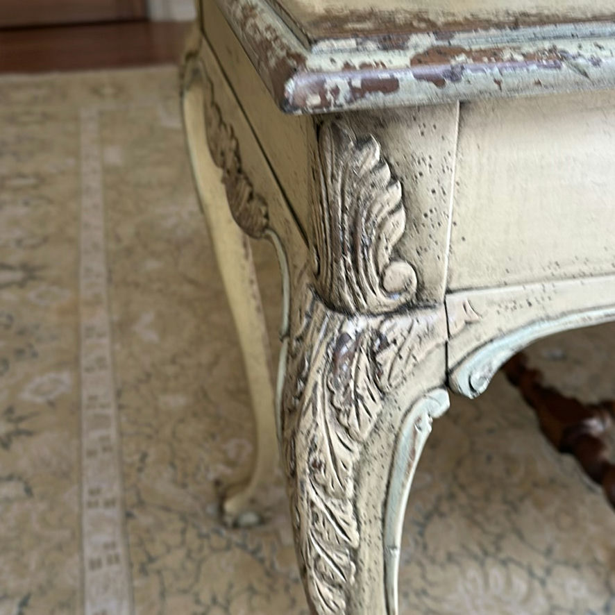 Distressed Wood Writing Desk and Upholstered Chair - image 5 of 6