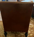 Brown Leather Wingback Armchair with Pillow - thumbnail 6 of 7