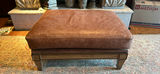 Brown Leather Upholstered Ottoman - thumbnail 1 of 9