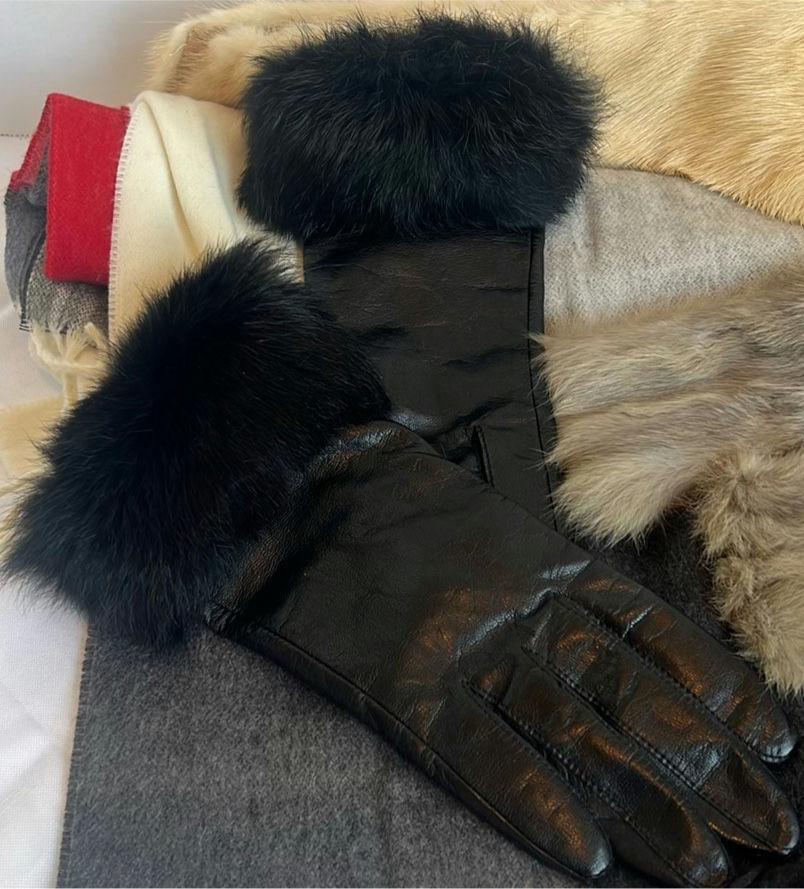 Fur Accessories, Leather Gloves, and Plaid Scarves - image 2 of 9