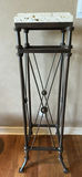 Metal Pedestal Plant Stand with Stone Top - thumbnail 4 of 11