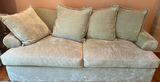 Light Gray Upholstered Sofa with Pillows - thumbnail 1 of 5