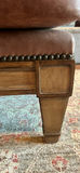 Brown Leather Upholstered Ottoman - thumbnail 2 of 9