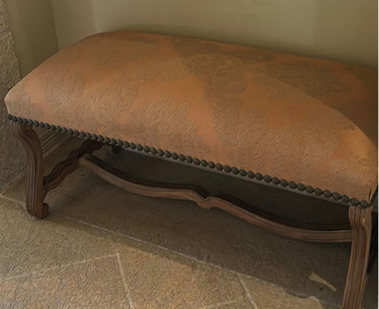 Upholstered Bench with Wooden Base - image 8 of 9