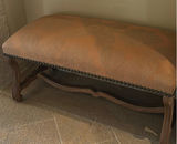 Upholstered Bench with Wooden Base - thumbnail 8 of 9