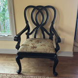Decorative Wooden Armchair and Carved Pedestal Candle Stand - thumbnail 1 of 7